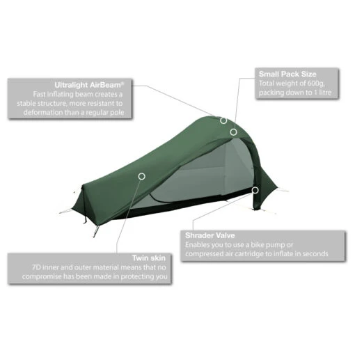 Vango - F10 Hydrogen Air - Tente 1 Place -Camping Équipement Boutique vango f10 hydrogen air tente 1 place detail 2