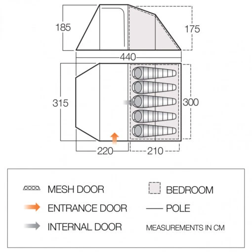 Vango - Skye 500 - Tente De Groupe -Camping Équipement Boutique vango skye 500 tente de groupe detail 2